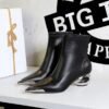 BIGTREE 335-2 European and American style banquet short boots women's boots metal heel hollow and iron head metal pointed short boots