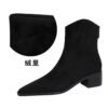 BIGTREE 578-3 European and American style fashion simple winter versatile thick heel middle heel pointed suede fashion short boots short women's boots
