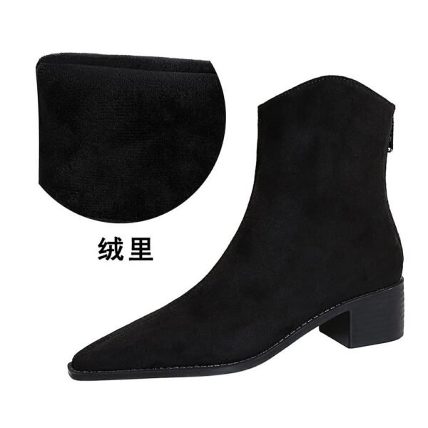 BIGTREE 578-3 European and American style fashion simple winter versatile thick heel middle heel pointed suede fashion short boots short women's boots