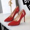 Product image BIGTREE 8366-1 European and American high heels fashion banquet women's shoes thin heel patent leather shallow mouth pointed toe super high heel platform shoes