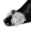 BIGTREE 5297-H65 sequined bow square head light mouth European and American style medium heel single shoes suede thick heel professional commuter women's shoes
