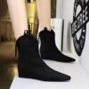 BIGTREE 6632-11 Retro Korean version inner height-increasing short women's boots pedicure and thin versatile suede rear zipper winter short boots