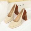 BIGTREE 9986 fashion temperament ultra-high heeled European and American style women's shoes high heels shallow thick heel color blocking platform contrast single shoes