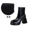 BIGTREE 7992-2 European and American style fashion trend thick heel high heel short boots round head retro winter short boots fashion women's boots