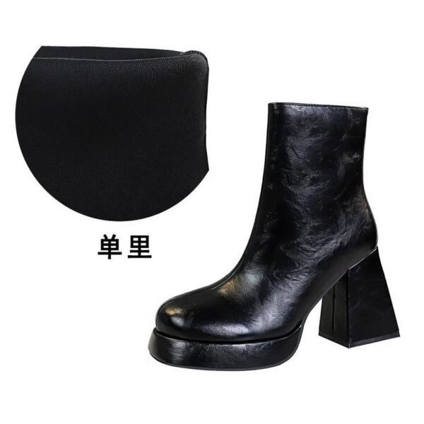 BIGTREE 7992-2 European and American style fashion trend thick heel high heel short boots round head retro winter short boots fashion women's boots