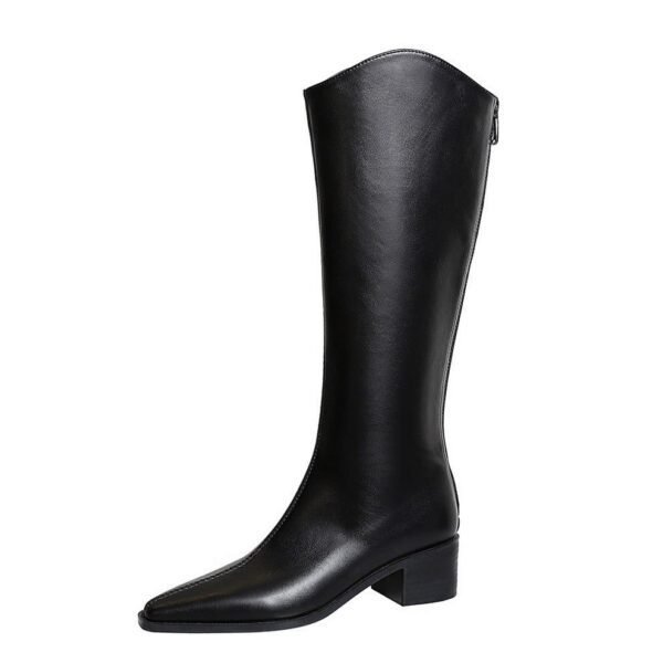 BIGTREE 578-8 European and American style fashion simple high top women's boots thick heel middle heel winter versatile high boots vintage knight boots