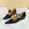 BIGTREE 3683-6K92 retro metal hand-scratched single shoes, light mouth bevel heel women's shoes, metal decoration, one word with women's single shoes