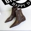 BIGTREE 6383-1 Retro women's boots are comfortable and low-heeled, with heel inner height increased, zipper, pedicure and thin, European and American versatile short boots