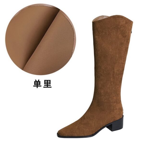 Product image BIGTREE 578-7 European and American style banquet tall boots suede medium heel thick heel fashion simple versatile tall women's boots knight boots