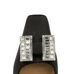 BIGTREE SHOES 6186-k70 European and American Style Banquet Light Luxury Women's Shoes Chunky Heel High Heel Low-Cut Square Toe Satin Rhinestone Buckle Pumps Women's Shoes - Image 4