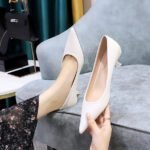 Bigtree Shoes 237-5 European and American All-Matching Simple Commute Women's Shoes Pedicure Slimming Low-Cut Pointed-Toe Stilettos Mid Heel Business Ol Pumps - Image 2