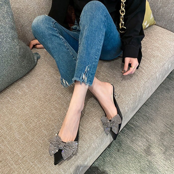 RHunnig eels -C698-98 Pumps Women's Spring and Autumn 2022 New Stiletto Slippers Pointed Toe Low-Cut Shoes Pumps Large and Small Size 32-Size 43 - Image 3