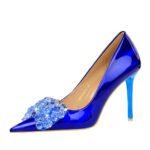 BIG TREE SHOES 1829-H27 European and American Style Banquet High Heels Stiletto Low-Cut Pointed Crystal Bowknot Women's Shoes High Heel Pumps - Image 5