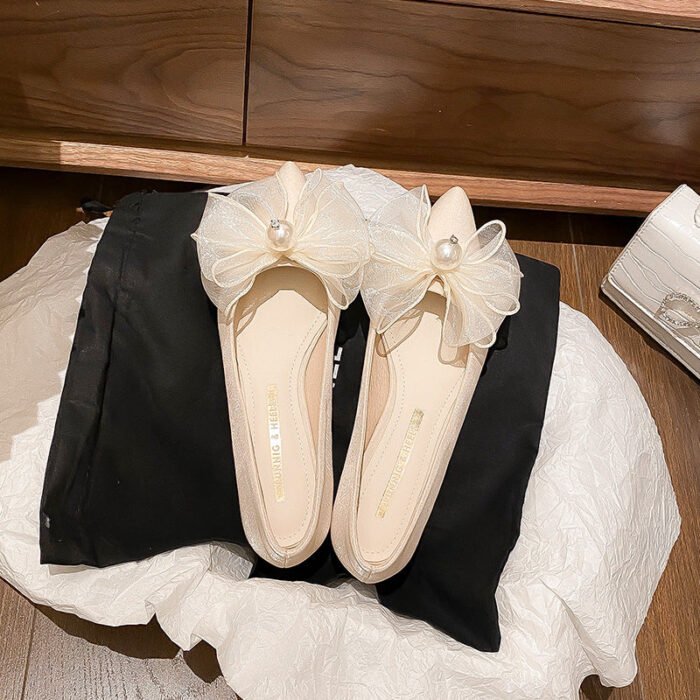 3118-60 Pointed High Heels Women's Chunky Heel Wedding Shoes High-Grade Xiuhe Wedding Dress Annual Meeting Pumps - Image 5