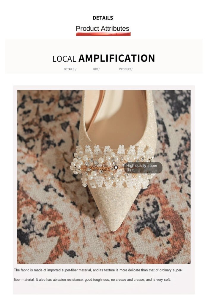 5118-6 Chunky Heel High Heels Women's New Wedding Shoes High-Grade Wedding Women's Shoes - Image 7