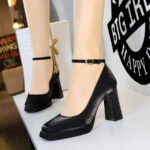BIGTREE SHOES 9982-k105 European and American Style Banquet High Heels Wedding Shoes Thick Heel Super High Heel Waterproof Platform Satin Ankle-Strap Shoes - Image 3