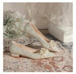 229-7 French Pointed Flat Low Heel High-Grade Wedding Shoes Bridesmaid Shoes Wedding Dress Two-Way Wear - Image 8
