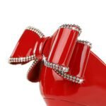 BIGTREE SHOES 9511-h35m European and American Style Banquet High Heels Stiletto Heel Shallow Mouth Pointed Patent Leather Back Bow High Heel Pumps Women - Image 4