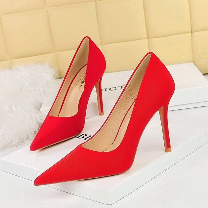 BIGTREE SHOES 3391-10 European and American Fashion Sexy Nightclubs Thinner Super High Heel Women's Shoes Stiletto Low-Cut Pointed Toe Simple High Heels - Image 2
