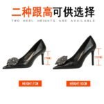 BIGTREE SHOES 3391-ah52 European and American Style High Heels Women's Shoes Shallow Mouth Pointed Toe Rhinestone Rose Pumps High Heel Women's Shoes - Image 4