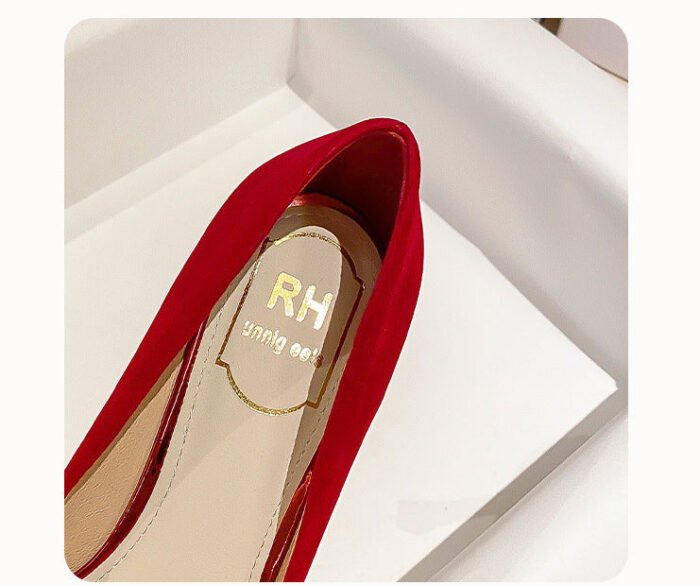 Runnig heels C888-35 Red Wedding Shoes Bridal Shoes Xiuhe Main Wedding Dress Low-Cut Stiletto Heel High Heels - Image 7