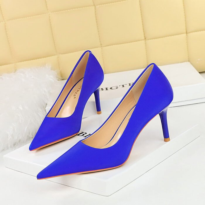 BIGTREE SHOES 3265-a1 European and American Style Fashion Simple Stiletto Heel Shallow Mouth Pointed Toe All-Matching Commuter High Heels Women's Thin Shoes - Image 4