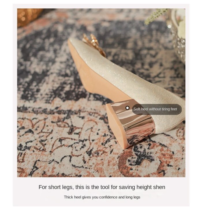 5118-6 Chunky Heel High Heels Women's New Wedding Shoes High-Grade Wedding Women's Shoes - Image 9