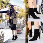 BIGTREE SHOES 8878-7 European and American Style Fashion Simple Stiletto Heel Suede Pointed Toe Thinner Short Boots Female Ankle Boots - Image 3