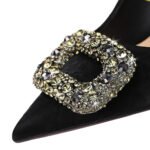 Bigtree Shoes 7239-Ak83 European and American Style Fashionable Banquet Women's Shoes Stiletto High Heel Shallow Mouth Pointed Rhinestone Metal Buckle Single-Layer Shoes for Women - Image 2
