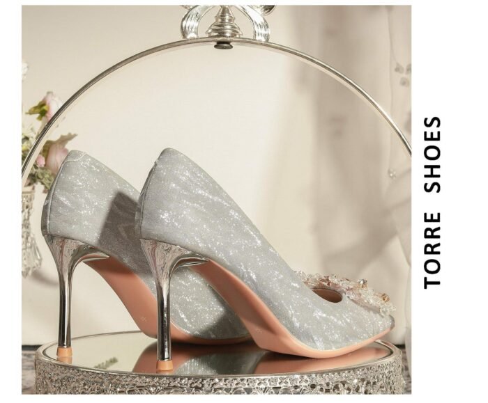 828-10 Pointed High Heel Shoes for Women Stiletto Wedding Shoes Bridal Shoes Crystal Shoes 31-Size 43 - Image 6