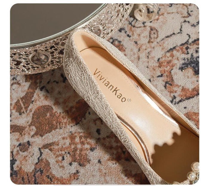 840-12 Rhinestone Pearl High Heels Women Xiuhe Wedding Shoes Stiletto Pointed Toe Large and Small Size Party Shoes - Image 10