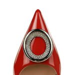 BIGTREE SHOES 1961-K61 European and American Style Banquet Fashion Women's Shoes Patent Leather Low-Cut Pointed-Toe Metal Rhinestone Buckle Pumps Women's High Heels - Image 4