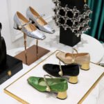 BIGTREE SHOES 5288-6 National Style Women's Shoes Banquet Chunky Heel Mid Heel Satin Embroidered Color Matching Square Toe Low-Cut Pearl Ankle-Strap Shoes - Image 2