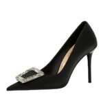 BIGTREE SHOES 3265-k10 Korean Style Fashion Banquet High Heels Stiletto Heel Shallow Mouth Pointed Toe Rhinestone Buckle Thinner-Looked High Heel Pumps Women's Shoes - Image 5