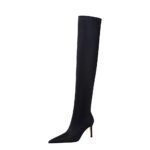 BIG TREE SHOES 315-A9 European and American Style Simple High Heel Pointed Elastic Lycra Thinner Pedicure Leg Repair over-the-Knee Boots - Image 5
