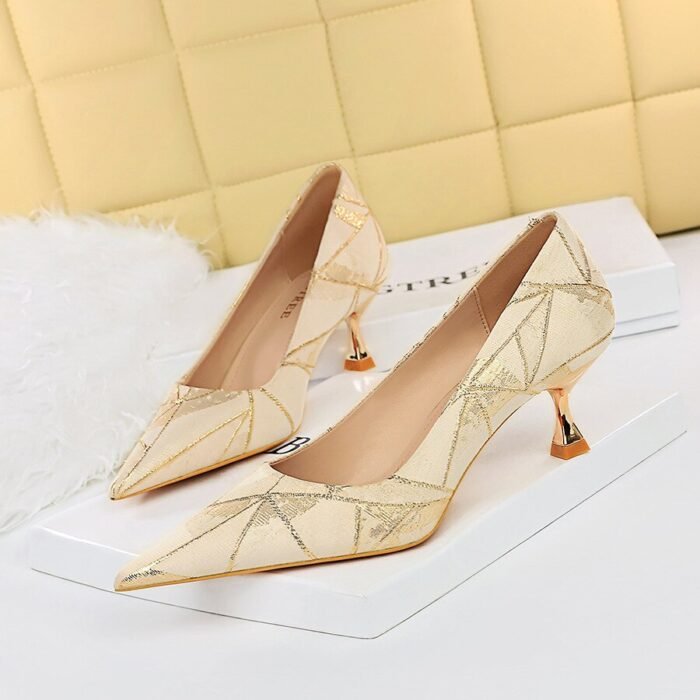 1961-3High heels Women's high heels Luxury beautiful shoes High heels Wedding-Bigtree shoes - Image 1