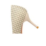 9283-A1 European and American thin-heeled high-heeled shallow-pointed cloth plaid houndstooth metal chain pearl shoes - Image 19