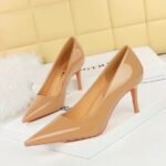 BIGTREE SHOES 7236 European and American Style Fashionable Simple Glossy Patent Leather Women's Shoes High Heel Stiletto Low-Cut Pointed Thin High Heel Shoes