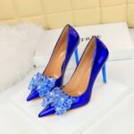BIG TREE SHOES 1829-H27 European and American Style Banquet High Heels Stiletto Low-Cut Pointed Crystal Bowknot Women's Shoes High Heel Pumps - Image 4