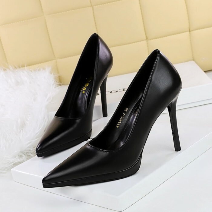 BIGTREE SHOES 3255-2 European and American Style Fashion Banquet Women's Shoes Stiletto Heel Waterproof Platform Low-Cut Pointed-Toe Shoes Women's High Heels - Image 4