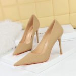 BIG TREE SHOES 6122-5 Korean Style Fashionable Slim Fit Sweet High Heels Stiletto Heel Low-Cut Pointed-Toe Shoes Women's Shoes - Image 3