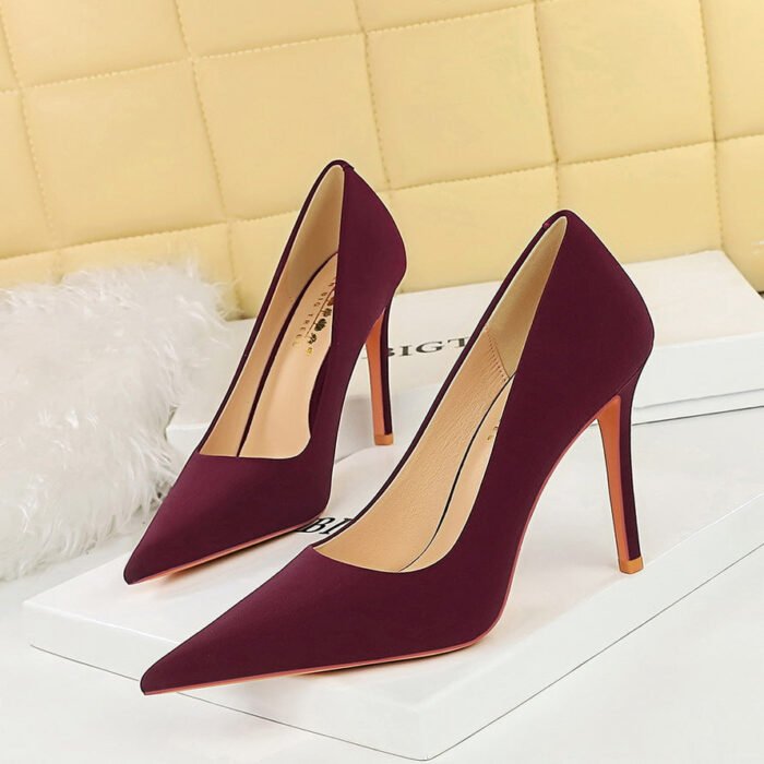 BIGTREE SHOES 3391-10 European and American Fashion Sexy Nightclubs Thinner Super High Heel Women's Shoes Stiletto Low-Cut Pointed Toe Simple High Heels - Image 1