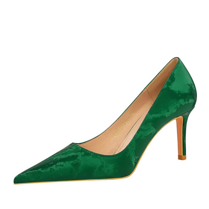 BIG TREE Shoes 18249-a3 European and American Style Banquet Women's Shoes Sexy Pedicure Slimming Stiletto Heel Low-Cut Pointed-Toe Shoes High Heels - Image 5