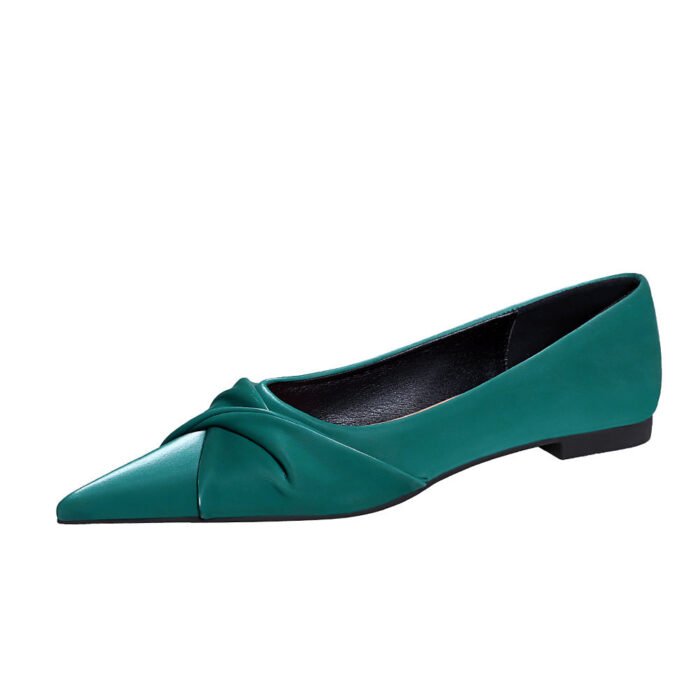 1233-1 Korean Style Spring and Autumn Fashion Elegant All-Matching Comfortable Flat Heel Women's Shoes Shallow Mouth Pointed-Toe Bowknot Pumps Women's Shoes - Image 6