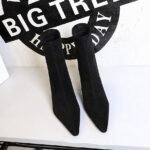6838-1Ankle boots Women's pointed velvet boots Square high-heeled boots Women's shoes Fashion-Bigtree shoes - Image 2