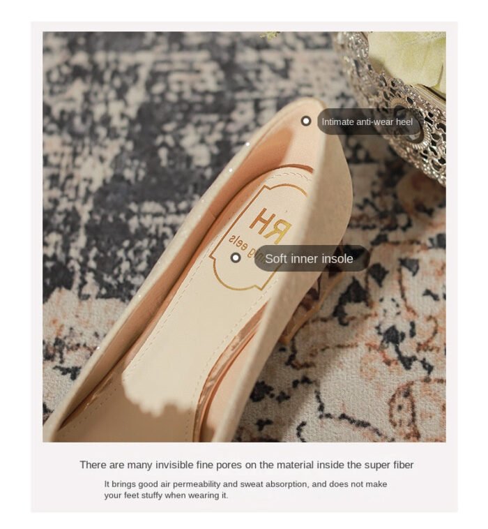 5118-6 Chunky Heel High Heels Women's New Wedding Shoes High-Grade Wedding Women's Shoes - Image 8