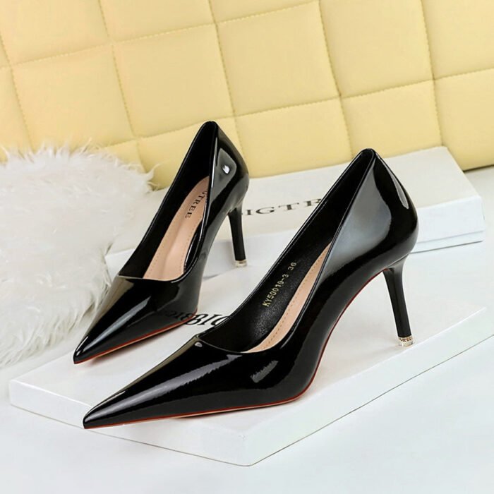 big tree shoes 9511-a21 Korean Fashion Thinner-Looked High Heel Women's Shoes Stiletto Heel Low-Cut Pointed-Toe Shoes Women's Spring and Autumn All-Match High Heels - Image 3