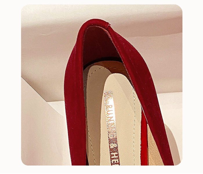 Runnig heels Runnig heels 878-48 Wedding Shoes Bridal Shoes Xiuhe Wedding Dress Two-Way Red High Heels New Single Layer Shoes Large and Small Size - Image 9