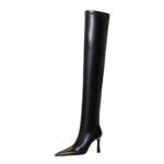 BIGTREE SHOES 365-16 European and American Style Winter Minimalist Boots Super High Heel Stiletto Heel Pointed Toe Leg Repair Skim-Fit over-the-Knee Boots - Image 5