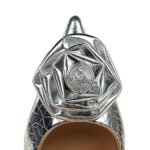 BIGTREE SHOES 1983-H56 Banquet High Heels Women's Shoes Shallow Mouth Pointed Toe European and American Style Metal Stone Pattern Flower Super High Heel Shoes - Image 4